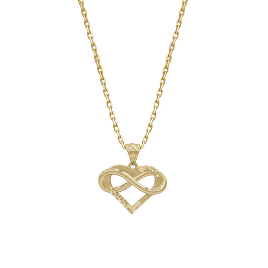 18k Yellow Gold Infinity Heart Pendant Necklace | Jamal Al Muhra