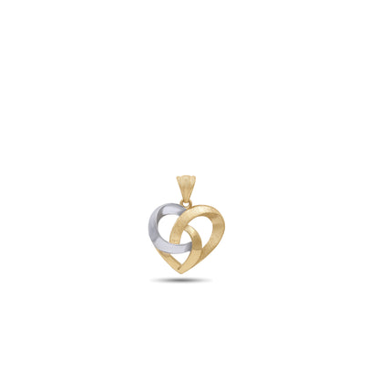 18k Yellow & White Gold Interlocking Heart Pendant | Jamal Al Muhra