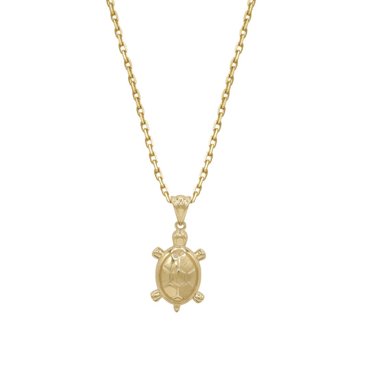 18k Yellow Gold Turtle Pendant Necklace | Jamal Al Muhra