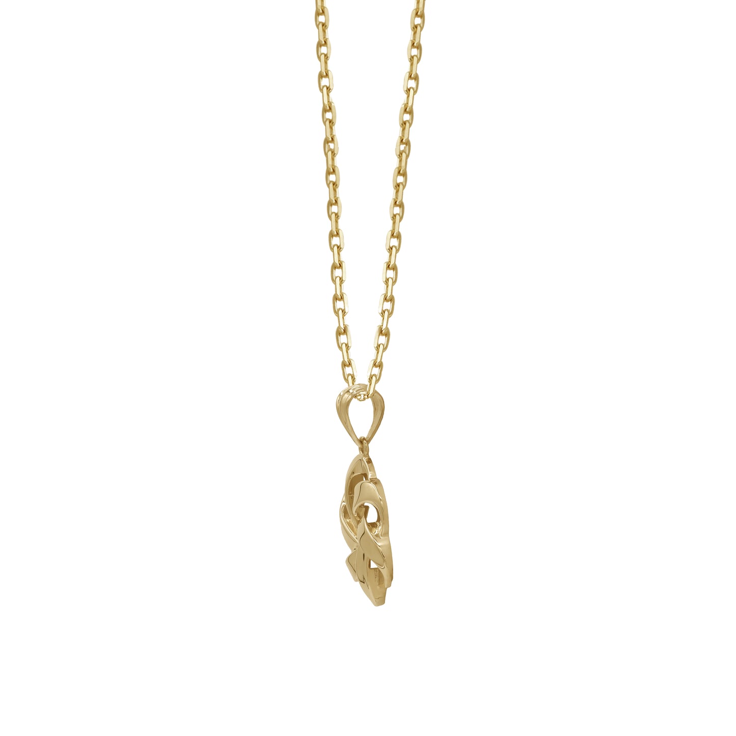 18k Yellow Gold Knot Pendant Necklace | Lucky Interlocking Design