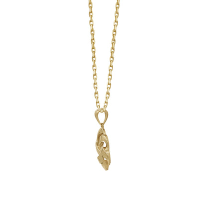 18k Yellow Gold Knot Pendant Necklace | Lucky Interlocking Design