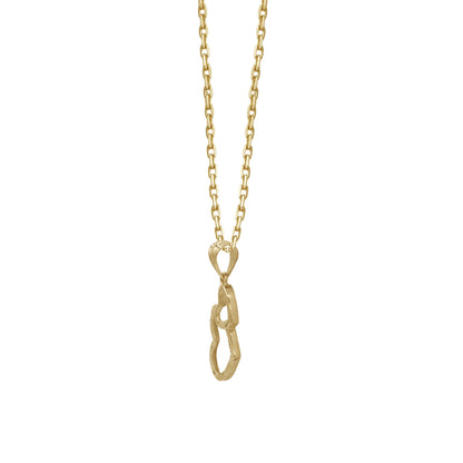 18k Gold Double Heart Pendant Necklace | Sparkling Textured Finish | Jamal Al Muhra