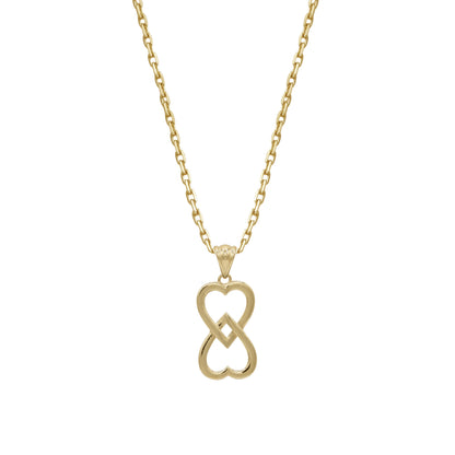 18k Gold Double Heart Infinity Pendant Necklace | Symbol of Endless Love | Jamal Al Muhra