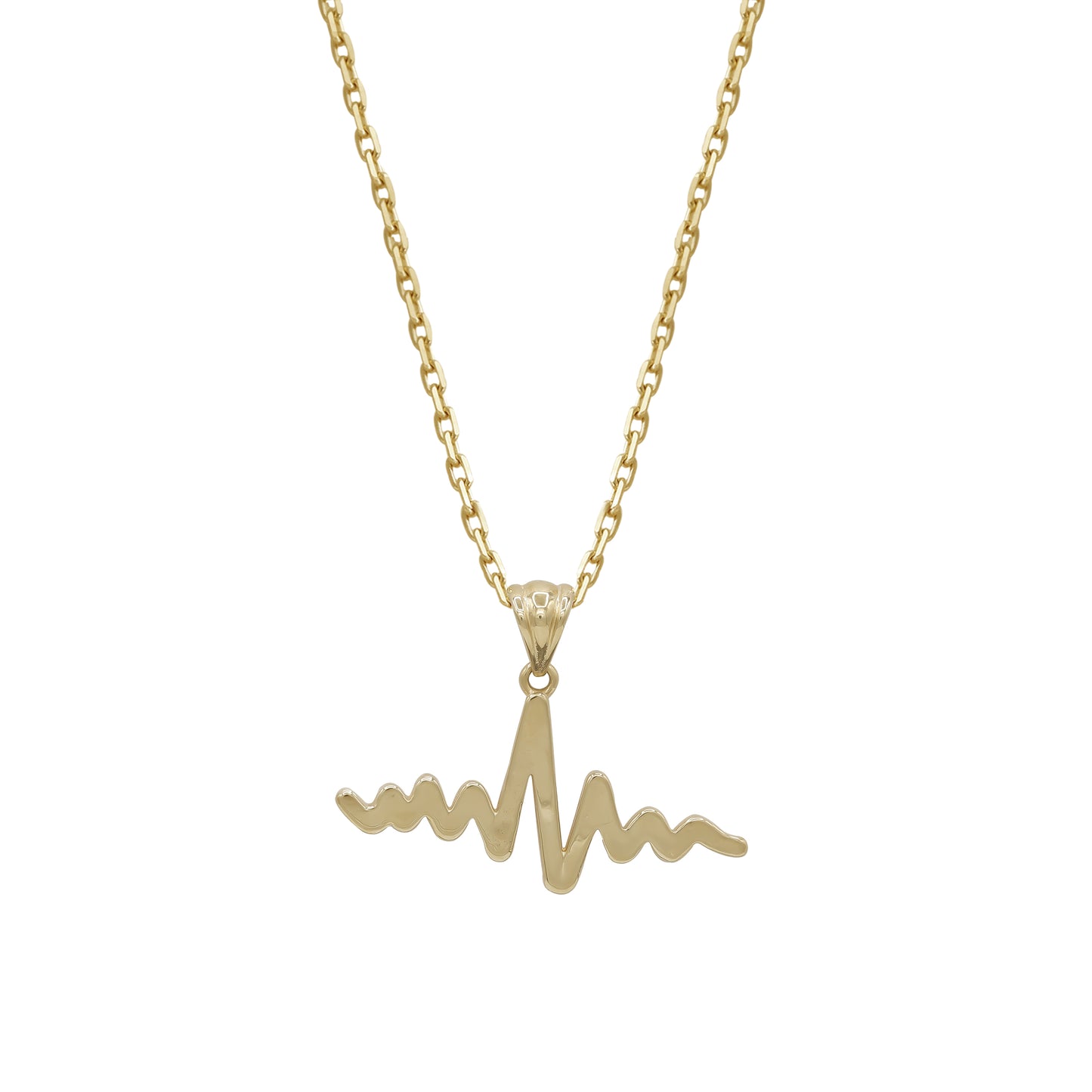 18k Gold Heartbeat Pendant Necklace | Modern Pulse Design | Jamal Al Muhra