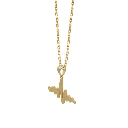 18k Gold Heartbeat Pendant Necklace | Modern Pulse Design | Jamal Al Muhra