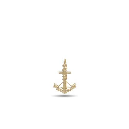 18k Gold Anchor Pendant | Nautical Design | High Polish Finish | Jamal Al Muhra