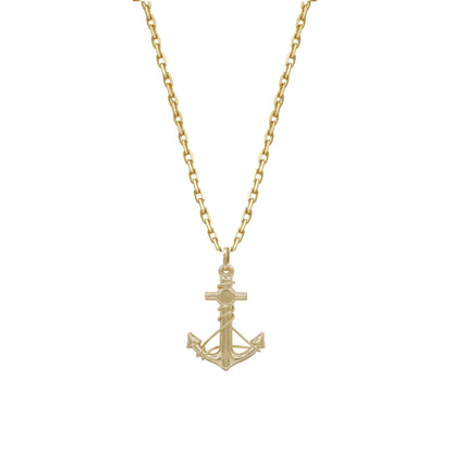 18k Gold Anchor Pendant Necklace | Nautical Design | High Polish Finish | Jamal Al Muhra