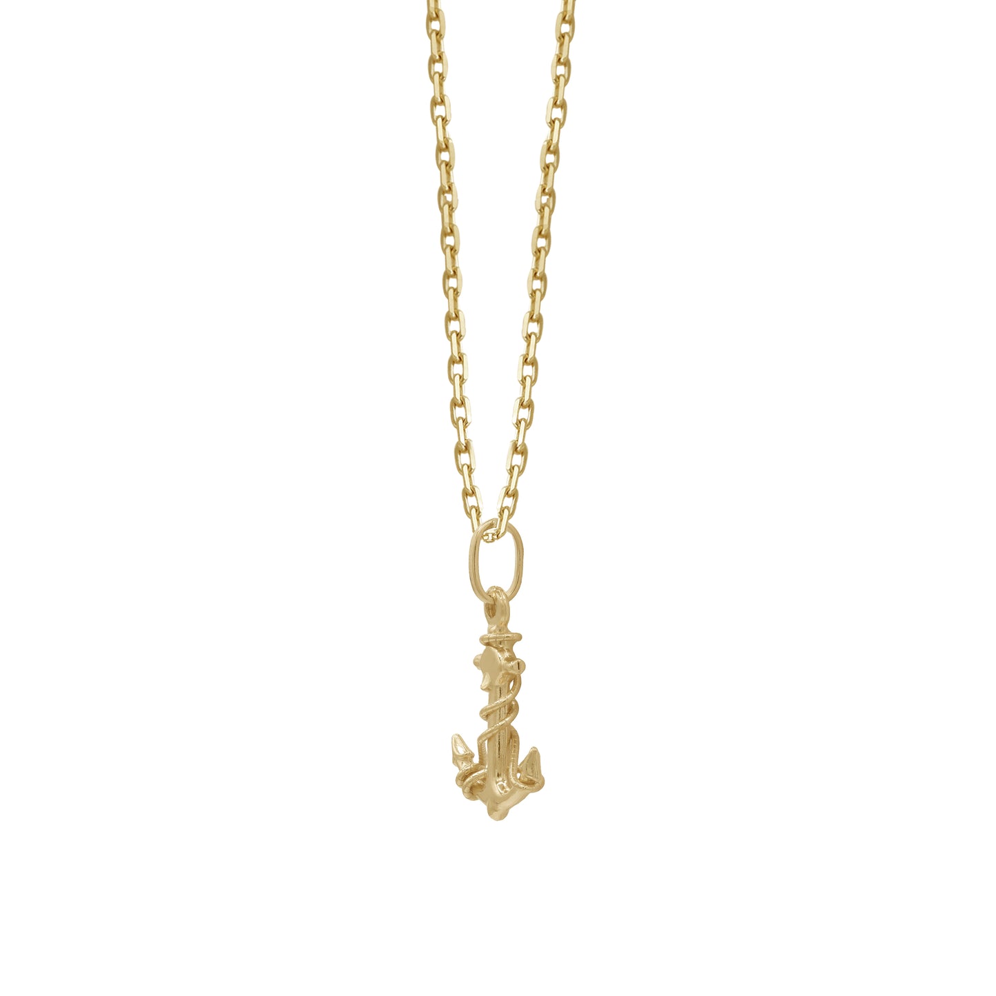 18k Gold Anchor Pendant Necklace | Nautical Design | High Polish Finish | Jamal Al Muhra