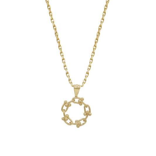 18k Gold Interlinked Circle Pendant Necklace | Modern Minimal Design | Jamal Al Muhra