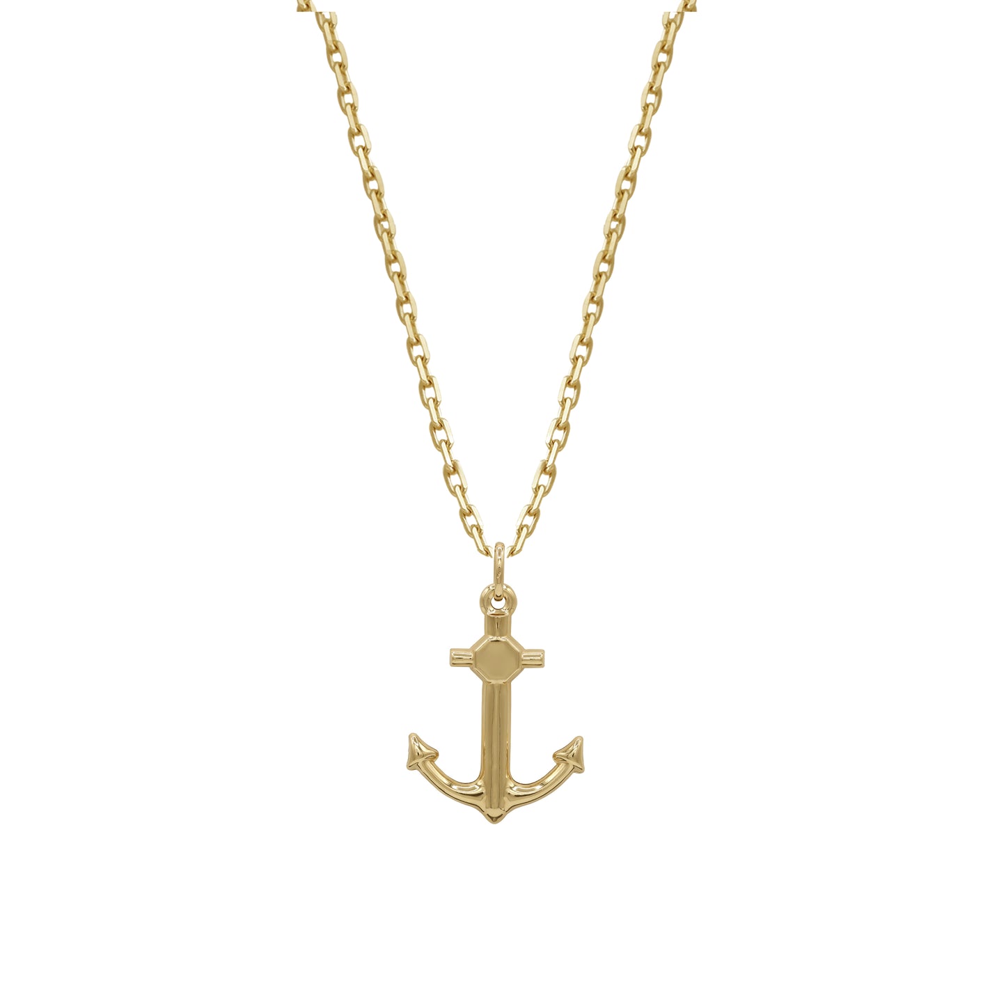 18k Gold Anchor Pendant Necklace | Nautical Symbol of Strength | Jamal Al Muhra