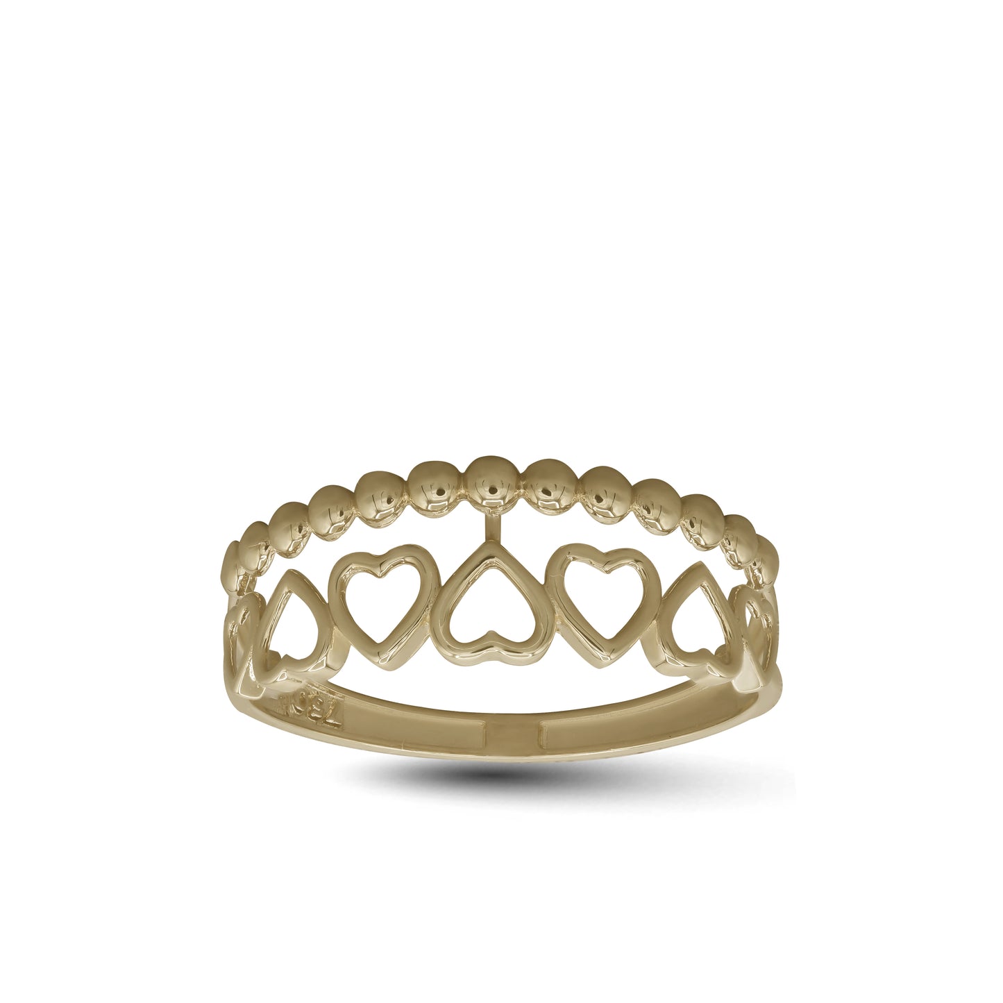 18k Yellow Gold Heart Motif Ring | Jamal Al Muhra