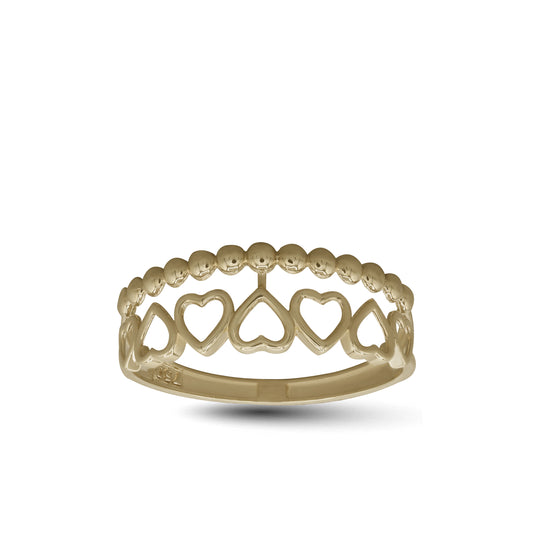 18k Yellow Gold Heart Motif Ring | Jamal Al Muhra