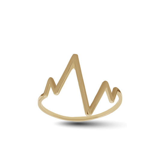 18k Yellow Gold Zigzag Design Ring | Jamal Al Muhra