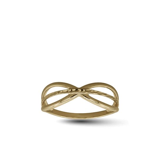 18k Yellow Gold Crisscross Ring | Jamal Al Muhra