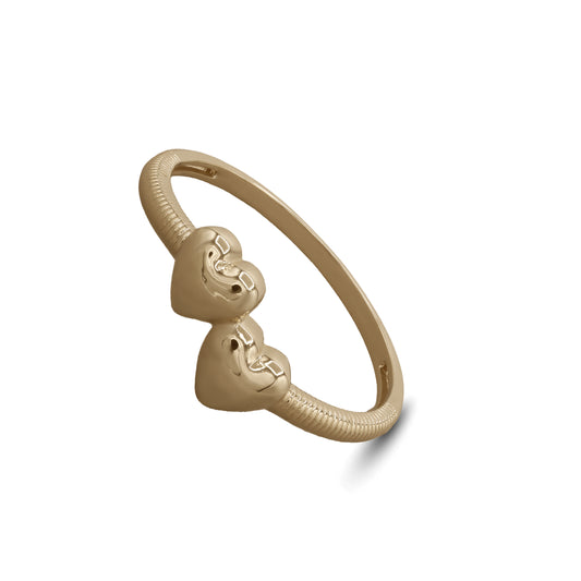 18k Yellow Gold Double Heart Ring | Jamal Al Muhra