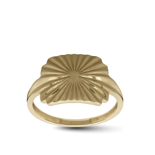 18k Yellow Gold Fan-Shaped Statement Ring | Jamal Al Muhra