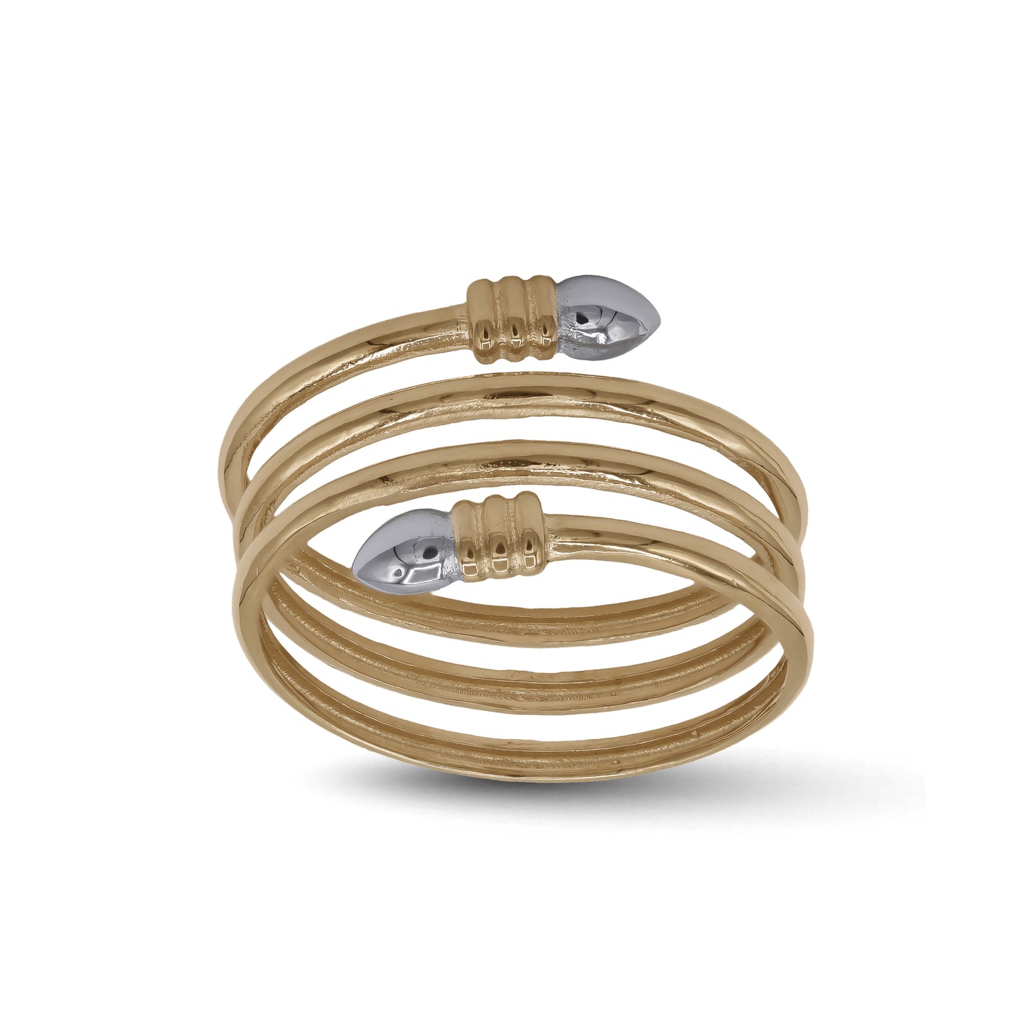 18k Yellow & White Gold Spiral Wrap Ring | Jamal Al Muhra