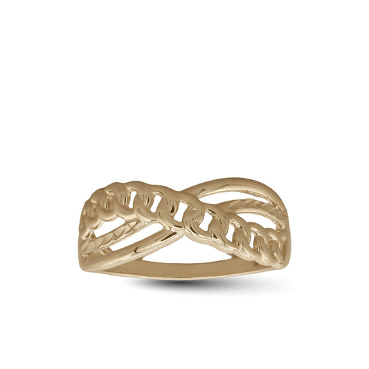 18k Yellow Gold Chain Pattern Ring | Jamal Al Muhra