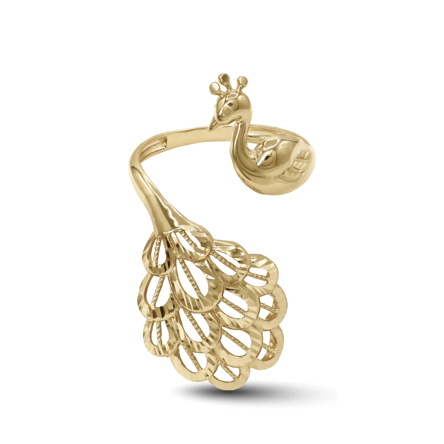 Peacock Design Ring | 18k Yellow Gold