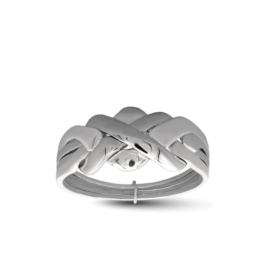 18k White Gold Woven Ring | Jamal Al Muhra