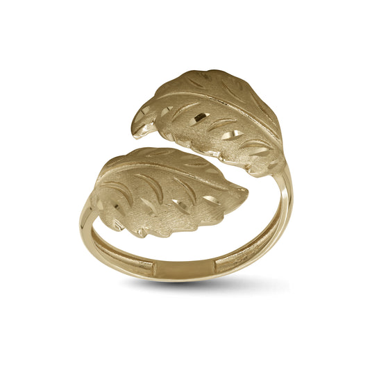 18k Yellow Gold Double Leaf Ring | Jamal Al Muhra