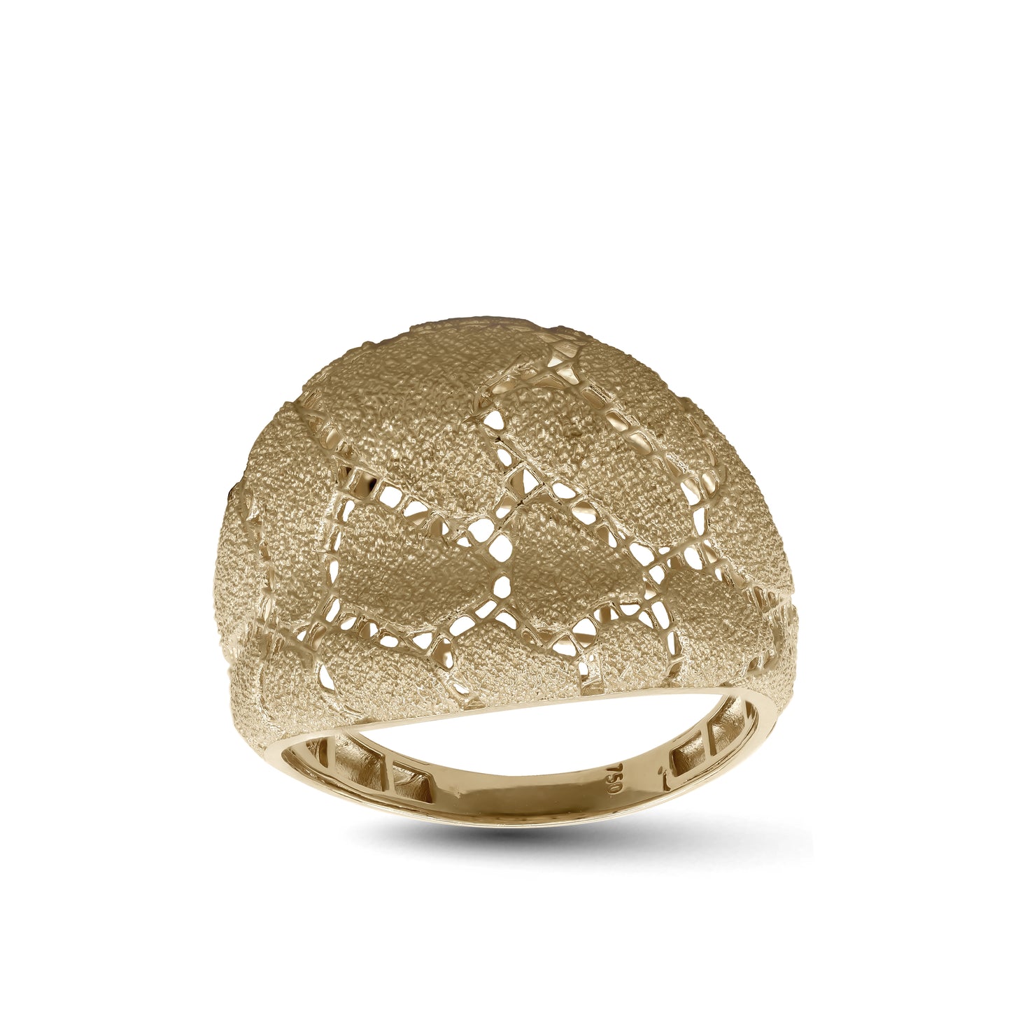 18k Yellow Gold Textured Dome Ring | Jamal Al Muhra
