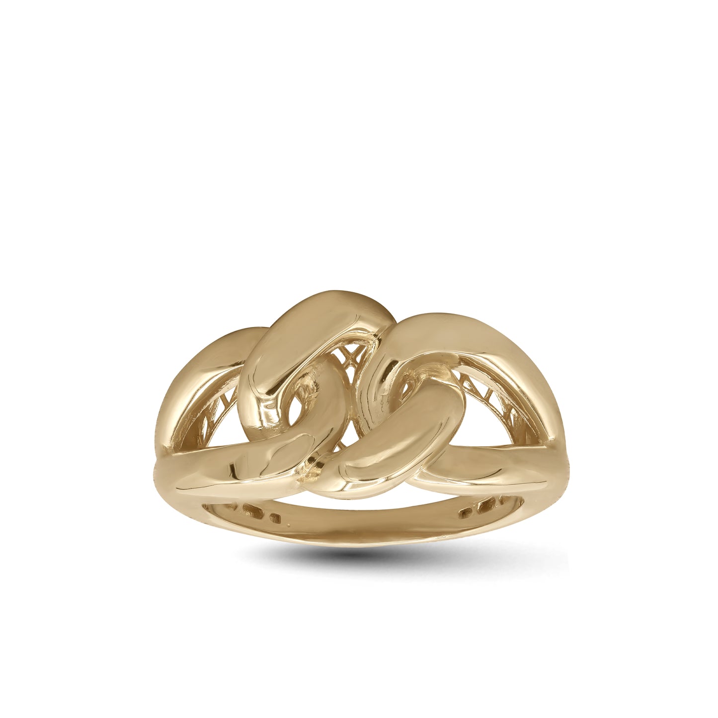 18k Yellow Gold Chain Link Ring | Jamal Al Muhra