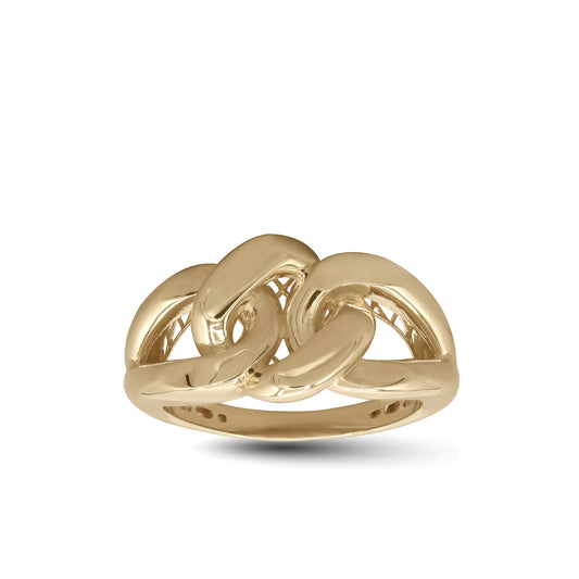 18k Yellow Gold Chain Link Ring | Jamal Al Muhra