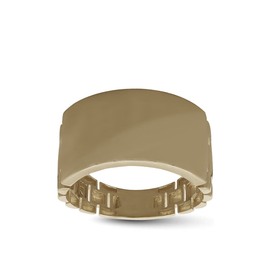 18k Yellow Gold Square Top Ring | Jamal Al Muhra