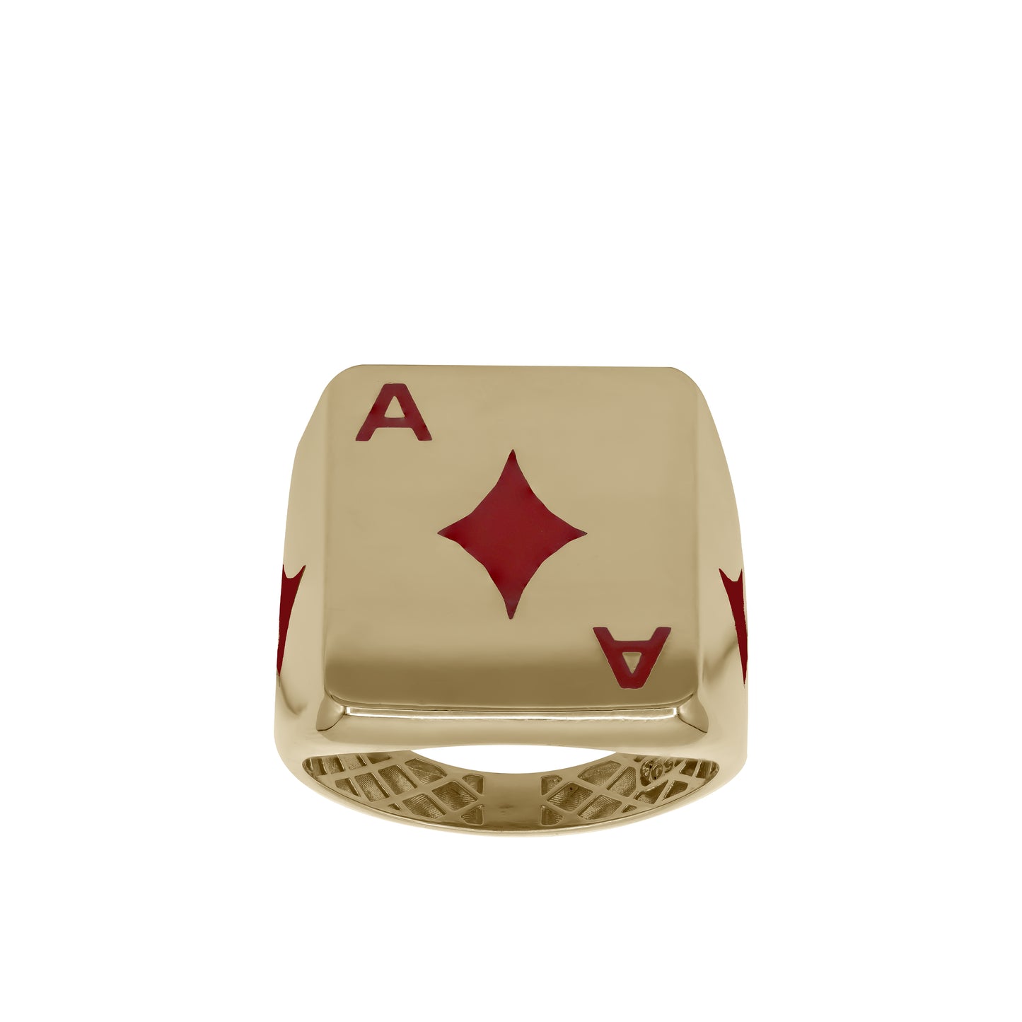 18k Yellow Gold “Ace of Diamonds” Playing Card Ring | Jamal Al Muhra