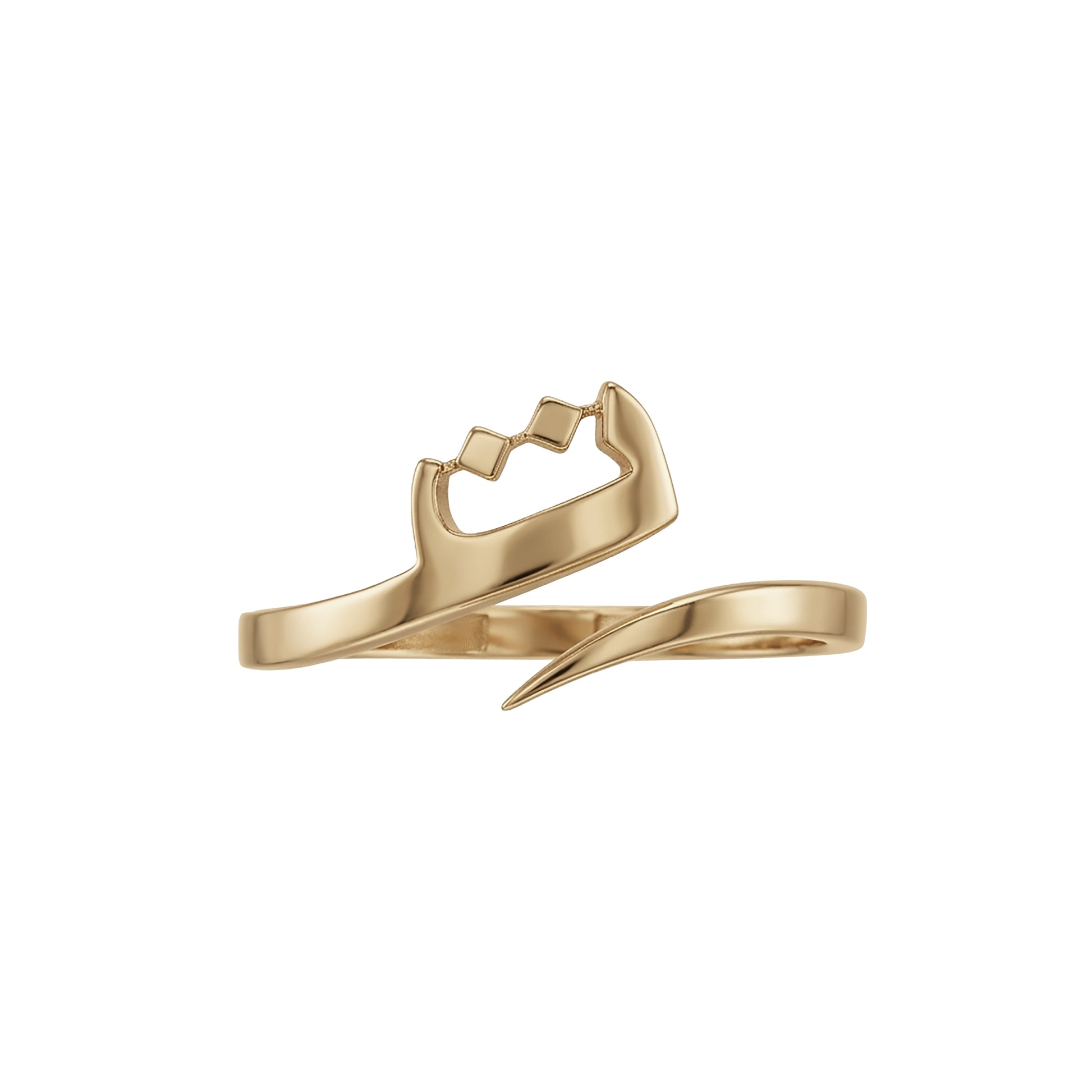 Letter Taa wrap ring in solid 18k yellow gold — خاتم حرف التاء