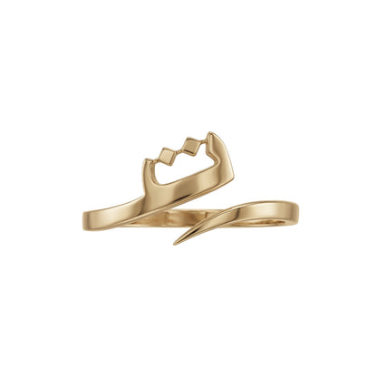 Letter Taa wrap ring in solid 18k yellow gold — خاتم حرف التاء