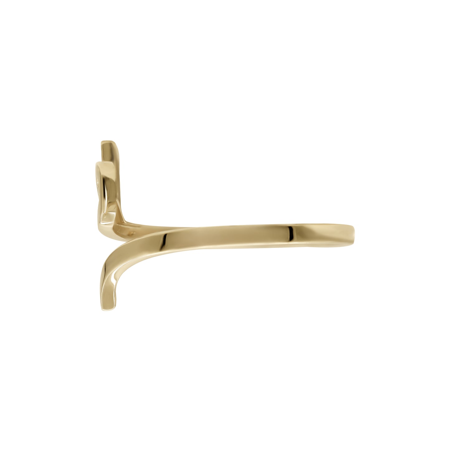 Letter Tah Ring | 18k Yellow Gold