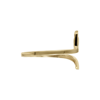 Letter Tah Ring | 18k Yellow Gold