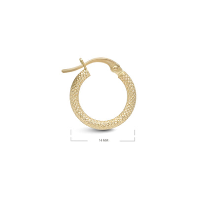 Round Textured Tube Earrings - 18k Yellow Gold from Jamal Al Muhra