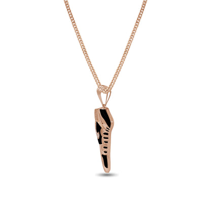18k Rose Gold Sneaker Pendant Necklace | Black Enamel & Stones | Jamal Al Muhra