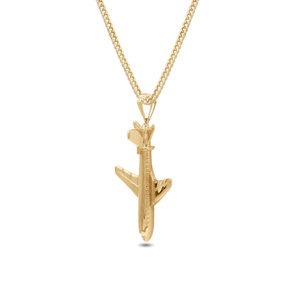 ✈️ 18k Gold Airplane Pendant Necklace | Travel-Inspired Design | Jamal Al Muhra**