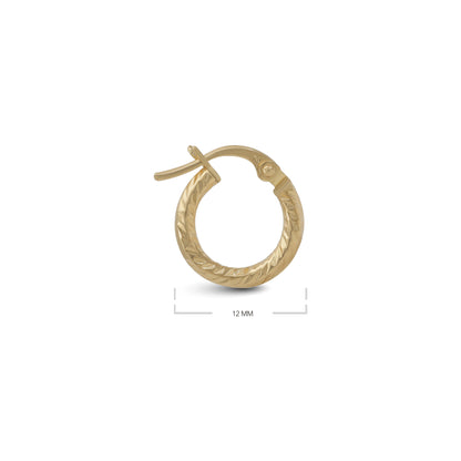 Slightly Twisted Designed Cut Tube Earrings - 18k Yellow Gold from Jamal Al Muhra