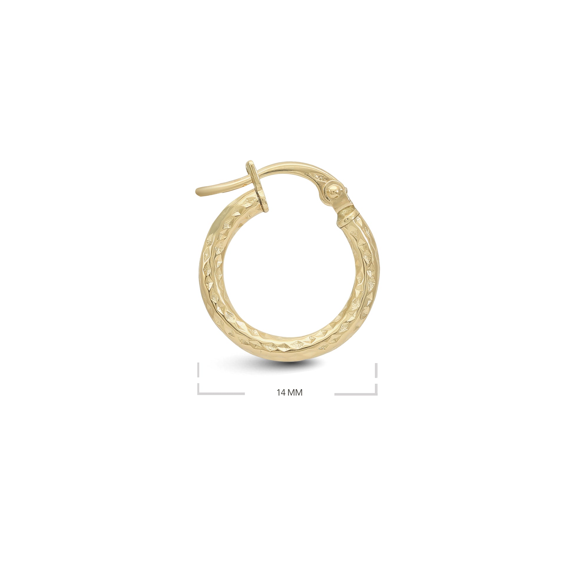 Slightly Twisted Diamond Cut Tube Earrings - 18k Yellow Gold from Jamal Al Muhra
