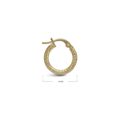 Slightly Twisted Thin Designed Cut Tube Earrings - 18k Yellow Gold from Jamal Al Muhra
