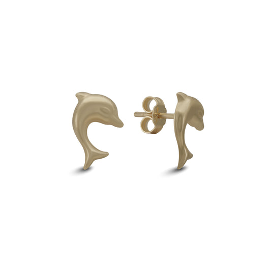 Dolphin Stud Earrings - 18k Yellow Gold from Jamal Al Muhra