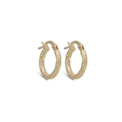 Twisted Chunky Designed Cut Tube Earrings - 18k Yellow Gold from Jamal Al Muhra