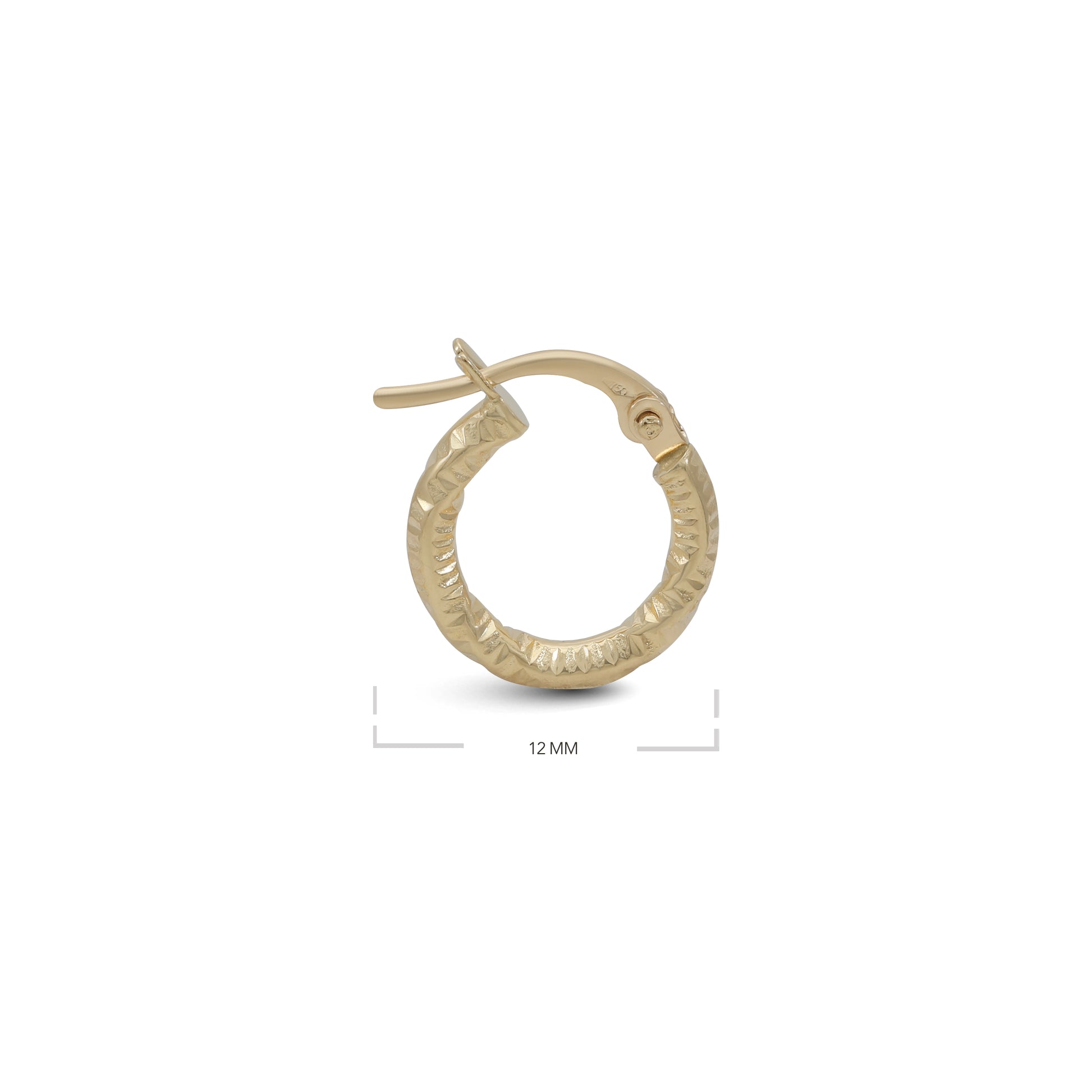 Twisted Chunky Designed Cut Tube Earrings - 18k Yellow Gold from Jamal Al Muhra