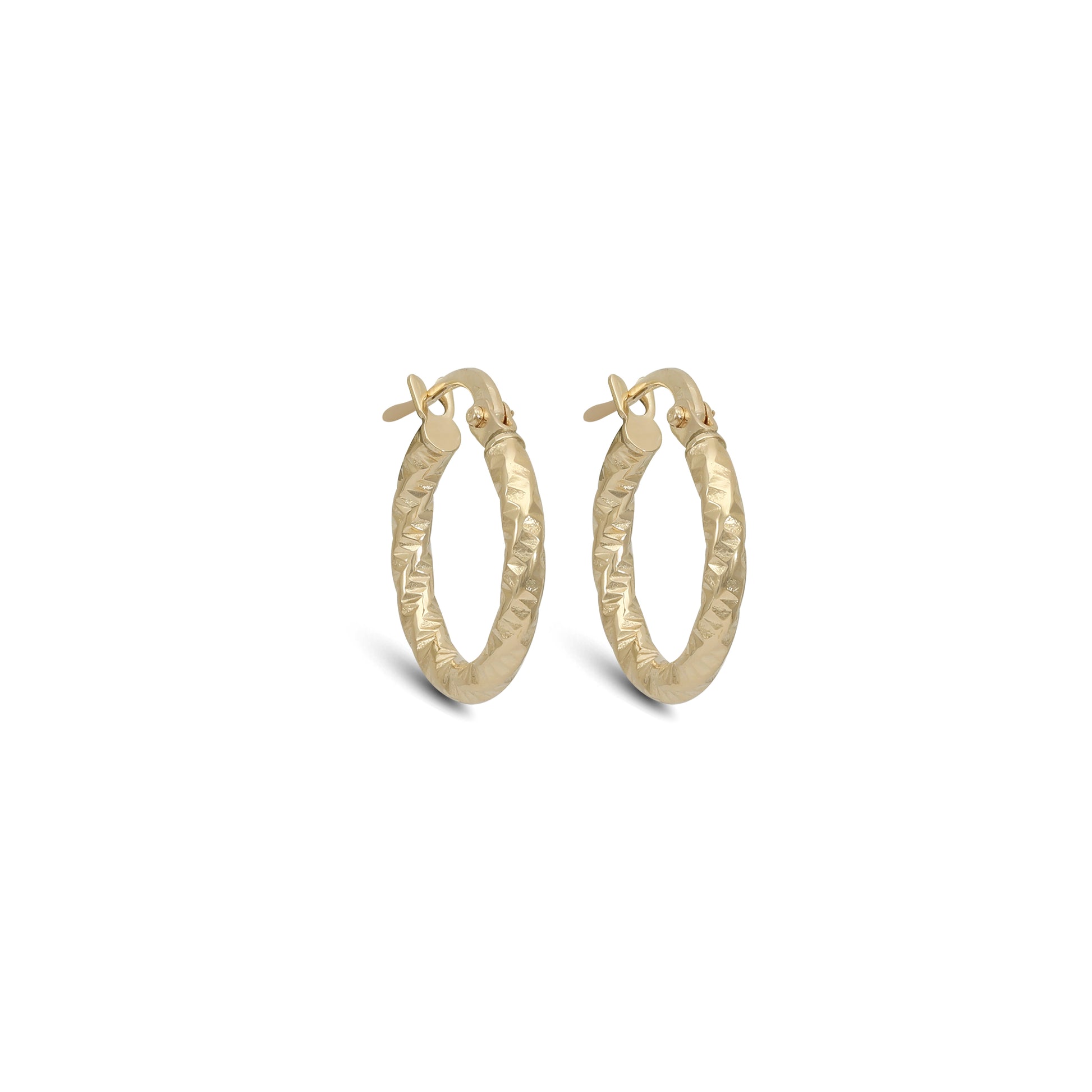 Twisted Designed Cut Tube Earrings - 18k Yellow Gold from Jamal Al Muhra