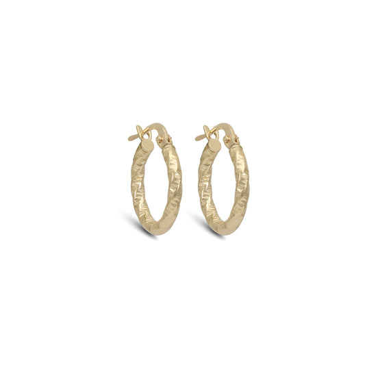 Twisted Designed Cut Tube Earrings - 18k Yellow Gold from Jamal Al Muhra