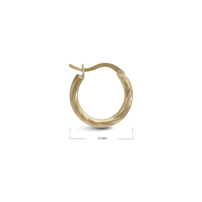 Twisted Plain Tube Earrings - 18k Yellow Gold from Jamal Al Muhra