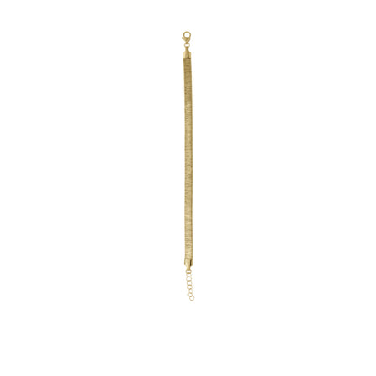 18k Yellow Gold Adjustable Flat Snake Chain Bracelet | Jamal Al Muhra