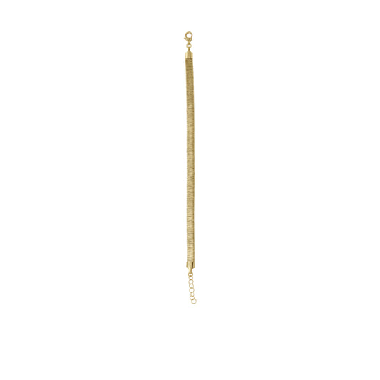 18k Yellow Gold Adjustable Flat Snake Chain Bracelet | Jamal Al Muhra