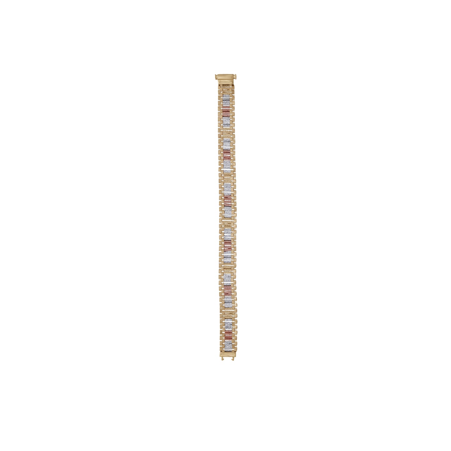 18k Yellow Gold Tri-Color Block Link Bracelet | Jamal Al Muhra