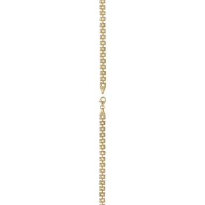 18k Yellow Gold Box Chain Bracelet with Emerald-Cut Stone Centerpiece | Jamal Al Muhra